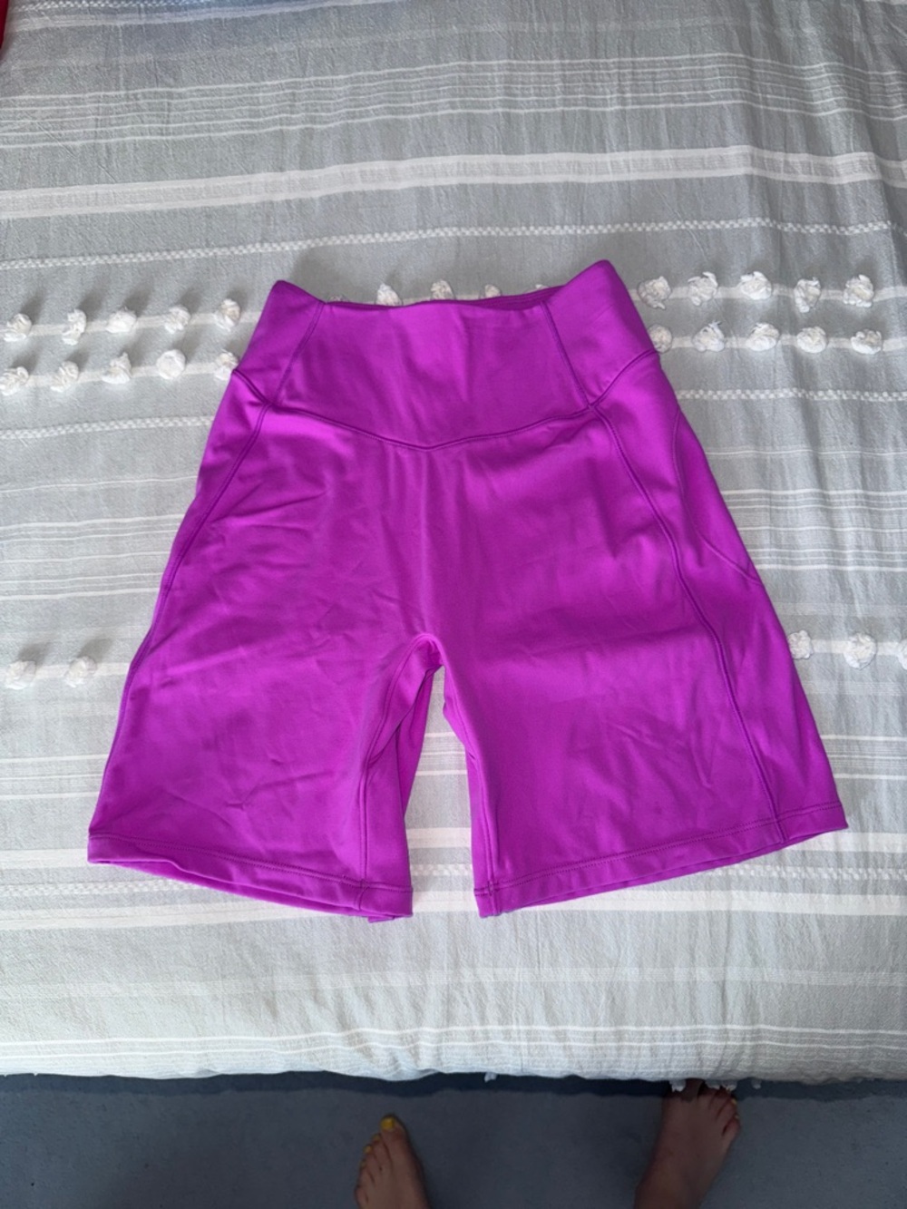BuffBunny High-Waisted Athletic Bike Shorts in Bright Magenta
